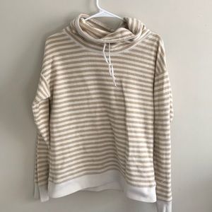 cream & white striped pullover